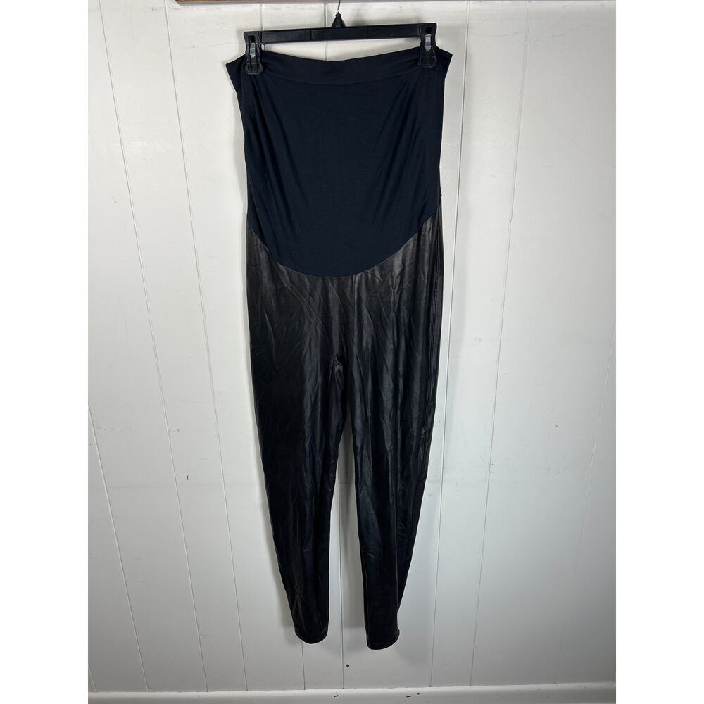 SPANX® Mama Maternity Fabric Faux Leather Leggings in Black. Size 2X - Picture 4 of 7